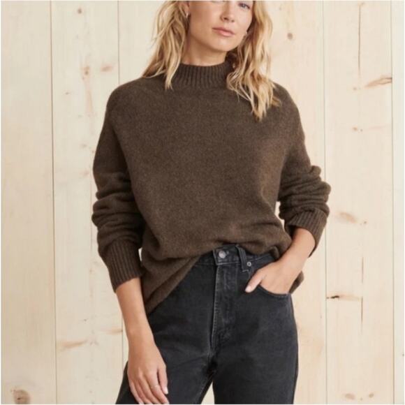 Jenni Kayne Oversized Cotton Alpaca Wool Sweater Size XXS Cedar Brown - Picture 1 of 6